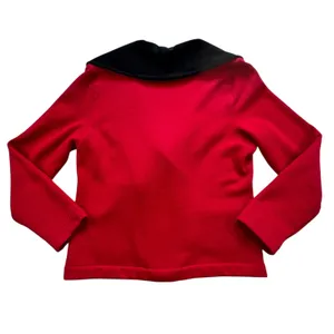 Lauren Ralph Lauren Red Toggle Jacket‎ Womens Large Black Velvet Shawl Collar thumbnail 11