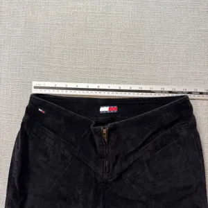 Tommy Hilfiger Tommy Jeans Black Velvety‎ Flare Pants Size 9 V-Waist Y2K Vintage thumbnail 4