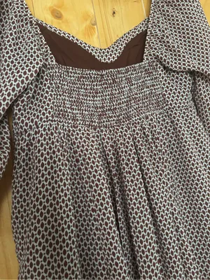 Abercrombie & Fitch Brown Geometric Print Long Sleeve Babydoll Mini Dress Size M thumbnail 6