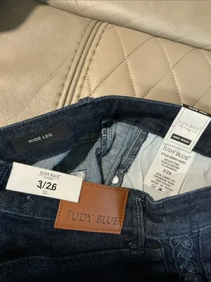 Judy Blue Dark Blue Braided Trim Wide Leg Jeans thumbnail 7