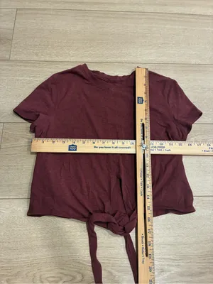 Lululemon Women’s Time to Restore Wrap Top Burgundy Red Size 2 thumbnail 3