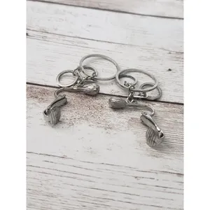 Vintage Clip On Earrings Three Circles Silver Tone Dangle thumbnail 6