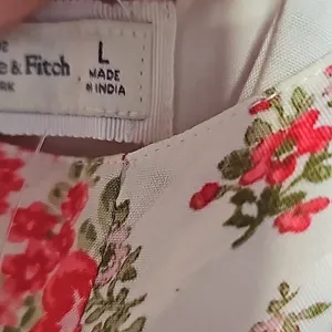 NWT Abercrombie & Fitch summer tea rose floral spagetti strap adjustable dress L thumbnail 5