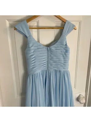 Azazie light Blue pastel full length Formal Dress - no size listed romantic thumbnail 7