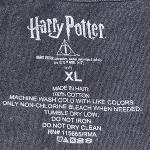 Harry Potter XL t shirt deathly hallows short sleeve black silver thumbnail 6
