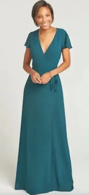 Show Me Your Mumu Noelle Deep Jade Maxi Wrap Dress thumbnail 1