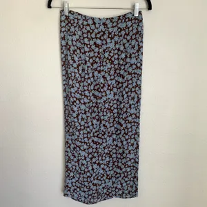 NWT Zara Draped Floral Print Skirt Brown‎ Blue thumbnail 8