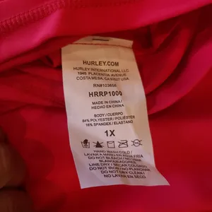 Hurley Red Sunshirt/ Rash Gaurd 1X thumbnail 3