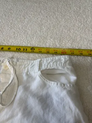 Streetwear Society White Linen Cargo Pants Wide Leg Y2K Drawstring size M thumbnail 3