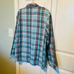 Victoria’s Secret Blue Pink Plaid Sleepshirt Long Sleeve‎ Button Front Medium thumbnail 10