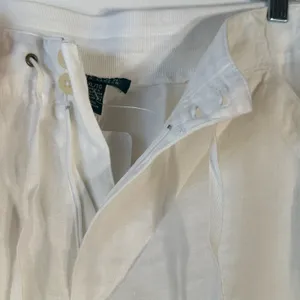 Lauren Ralph Lauren Ivory 100% Linen Cargo Pants Womens XL Drawstring Tie‎ Cuff thumbnail 8