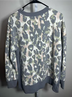 S143. BKE Camo Leopard Crewneck Sweater oversized thumbnail 5