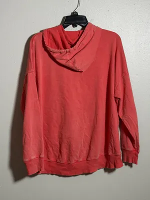 Aerie‎ Women Orange Coral Half-Zip Hooded Pullover Sweatshirt Sweater size M thumbnail 6