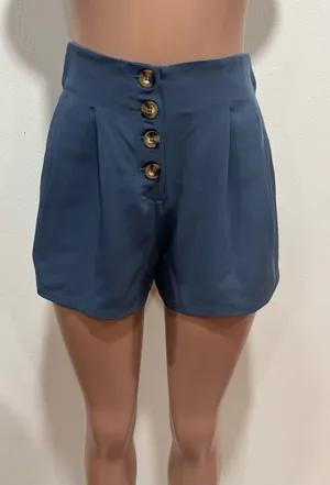 Blue Pleated Shorts thumbnail 1