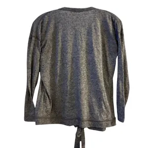 J Crew Grey Heathered Wrap Cardigan Tie Front Sweater Top S‎ Linen Blend thumbnail 4