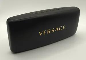 Versace Sunglasses Case Black Gold Logo Hard Clamshell Eyewear Protector  READ thumbnail 1