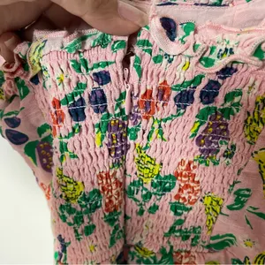Urban Outfitters Womens Pink Fruit Print Lace Up Mini Babydoll‎ Dress Size XS thumbnail 6