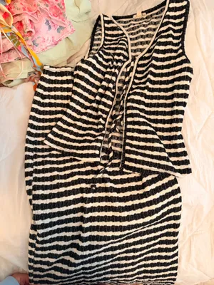 See You Monday Black and white striped set thumbnail 1