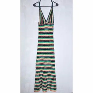Zara Crochet Knit Striped Maxi Dress thumbnail 4