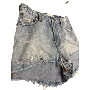 NEW NWT One teaspoon Sz 26 2 light wash distressed raw hem light wash shorts thumbnail 2