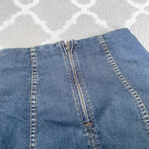 Free people dark denim wash modern femme mini jean skirt thumbnail 5