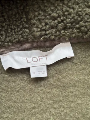 LOFT Olive Green Women’s Sherpa Half-Zip Pullover Hoodie Size XL thumbnail 5