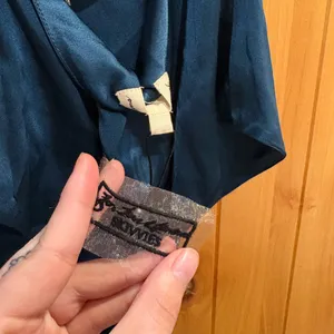 For Love And Lemons Blue Satin Fabric thumbnail 7