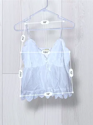 REBELLION Again White Eyelet Embroidered Babydoll Cami Top | Size M thumbnail 6