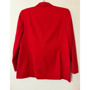 Vtg Pendleton Red Virgin Wool Blazer Jacket 14 Single Button USA Made Academia thumbnail 2