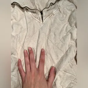FP one free people cream cotton Sweatshirt sweater thumbnail 4