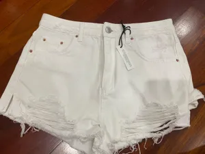 White Mom Jean Shorts thumbnail 1
