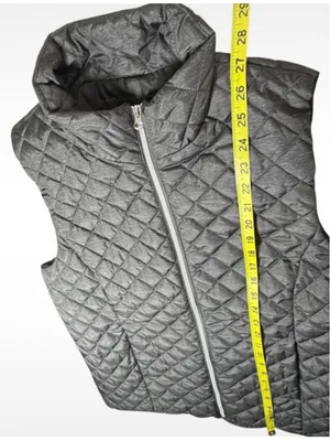 Women's Banana Republic Quilted Puffer Vest Grey Size L NWT thumbnail 7