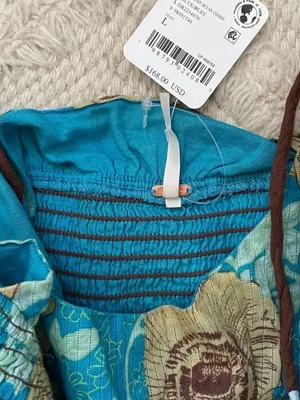 Free People Adriel Tie Strap Tiered Midi Dress NWT Size L thumbnail 8