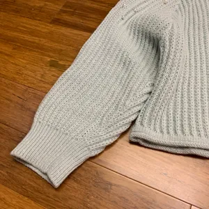 Originality Pearl Embellished Mock‎ Neck Sweater Light Blue Size Large Oversize thumbnail 3