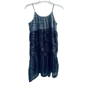 Mo:Vint New York Navy Blue Floral Mixed Print Tiered Mini‎ Dress Womens Medium thumbnail 5