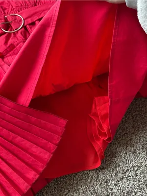 Nordstrom Hot Pink Tiered Pleated Mini Dress with Belt thumbnail 4