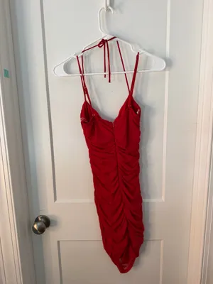 Windsor Red Homecoming Ruched Cowl Neck Dress XS thumbnail 2