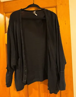 Free People Black Open-Front Women's Cardigan thumbnail 1