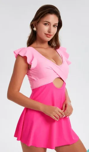 Eomenie Bathing Suit for Women Swim Dress Pin... thumbnail 4