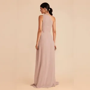 NEW Birdy Grey Kira Bridesmaid Dress With Slit In Chiffon Taupe size XS $105 thumbnail 3