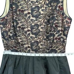 Vintage Lillie Rubin Evening Gown XS-S Black Lace Taffeta‎ Romantic Victorian thumbnail 15