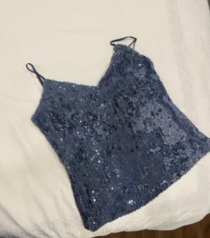DKNY navy blue shinny top xs thumbnail 3