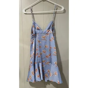 Urban Outfitters Daisy Slip Dress XS – Blue Floral Ruffle Hem Mini Dress Y2K Sof thumbnail 2