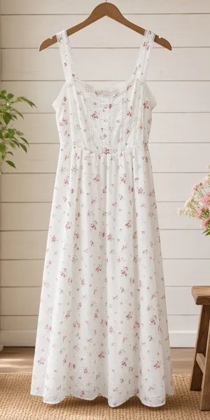 Floral Stripe Clip Dot Sleeveless Maxi Dress Medium thumbnail 1