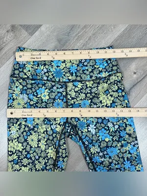 Free People Movement Lose Control Floral‎ Wrap Waist Leggings Blue Small Boho thumbnail 10