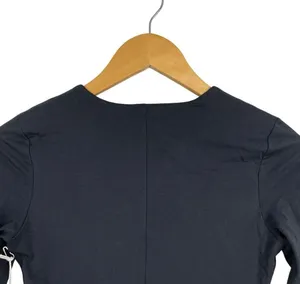 New Everlane The Short-Sleeve Crew Neck Bodysuit Black Thong Size Small thumbnail 8