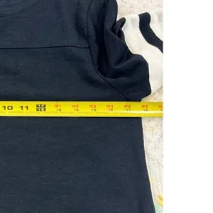 J.Crew Women's Black Midi Dress 3/4‎ Sleeve White Stripe Side Zip Size S thumbnail 4