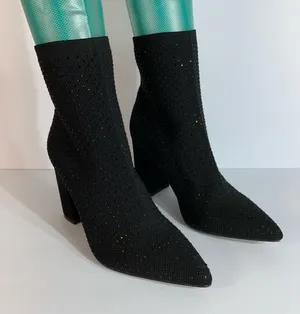 Altar'd State Sylvana black knit rhinestone booties size 8.5M thumbnail 7