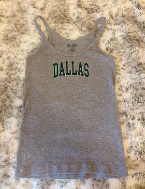 John Galt Brandy Melville Dallas Tank - Gray thumbnail 1
