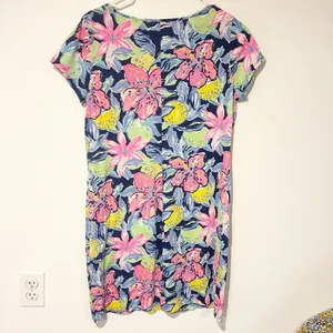 Lilly Pulitzer Size Medium Marlowe Head in the Sand Pima‎ Cotton Shirt Dress thumbnail 4